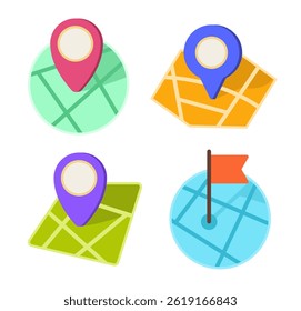 Set von verschiedenen bunten Lage Zeichen Symbol Abzeichen für Grafik-Design-Element Konzept Clip Art