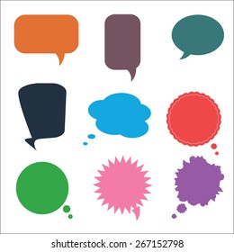 Set of Various Colorful Speech Bubbles, Vector
