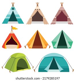 Set Of Various Colorful Tents