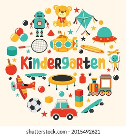 Set Of Various Colorful Toys