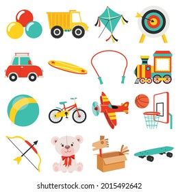 Set Of Various Colorful Toys