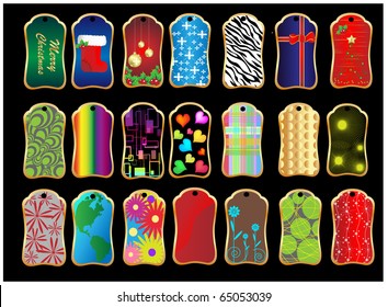 set of various colorful vector gift tags and christmas gift labels