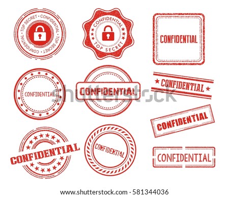 Set of various Confidential stamps