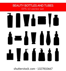 Set of various containers and packages silhouettes. Vector illustration for your graphic design.