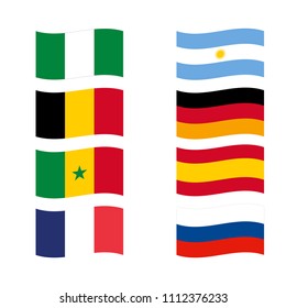 Set of various country flags