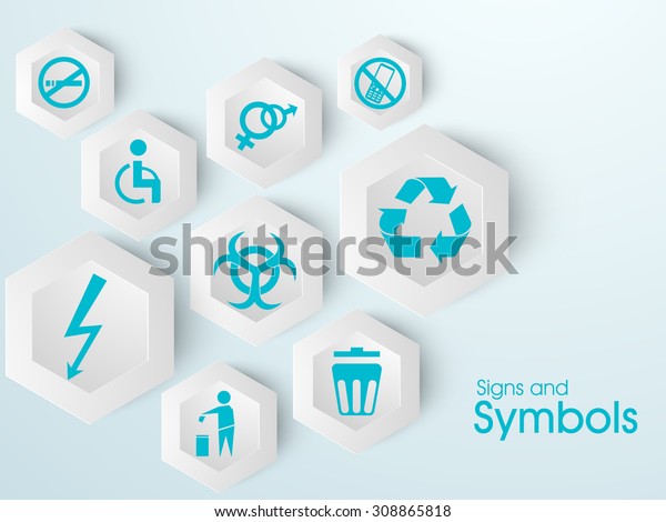Set Various Creative Signs Symbols On Stock Vector (Royalty Free ...