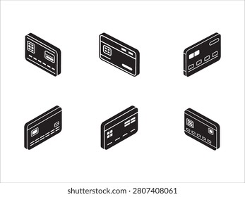 Set of various credit card design mockups in black and white colors