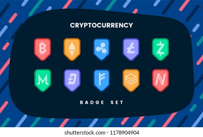 Set of various cryptocurrencies electronic cash symbol vector