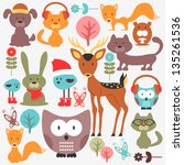 Set of various cute animals