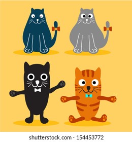 Set of Various Cute Cats