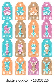 Set of various cute vector christmas name tags