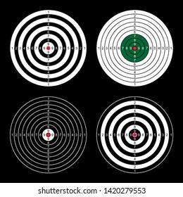 Set of various Darts Board on black background