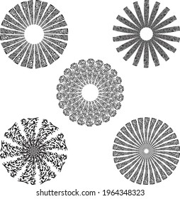 Set of various decorative round abstract design elements