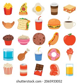 Set Of Various Delicious Foods