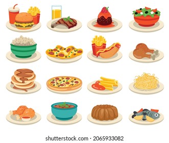 Set Of Various Delicious Foods