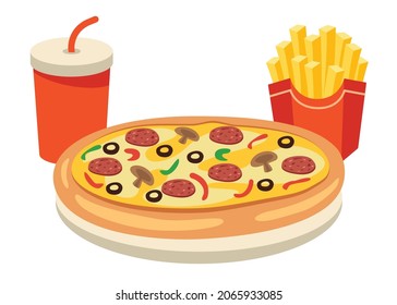 Set Of Various Delicious Foods