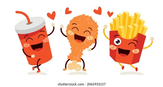 Set Of Various Delicious Foods