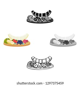 A set of various delicious fruits. Fruit single icon in cartoon style vector symbol stock illustration web.
