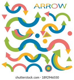 Set for various design arrows on white background