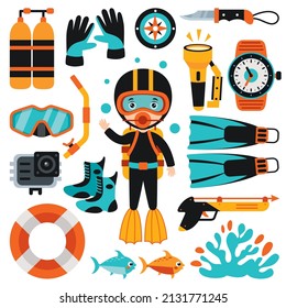 Set Of Various Diving Elements