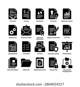 Set of various document icons