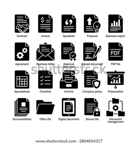 Set of various document icons