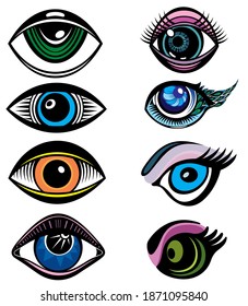 Set of various  doodle eyes