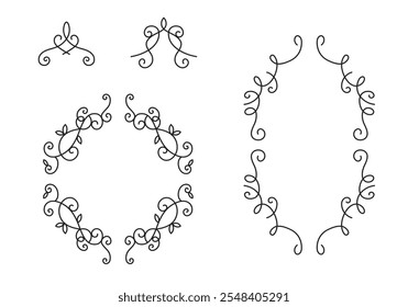 Set of various elegant decorative borders