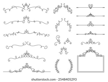 Set of various elegant decorative borders