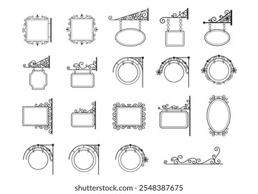 A set of various elegant signboards