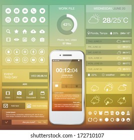 Set of various elements used for user interface