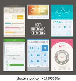 Set of various elements used for user interface