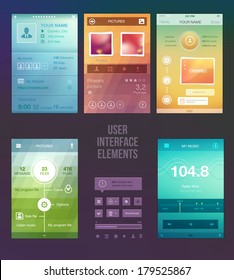 Set of various elements used for user interface