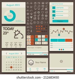 Set of various elements used for user interface