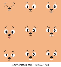 Set of various emotional facial expressions. Cartoon vector graphics for kids