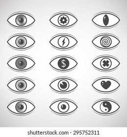 Set of Various Eye Icons