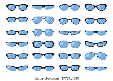 Set of various eyeglasses. Vector illustration