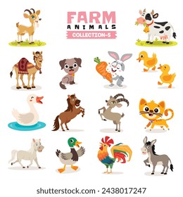 Set Of Various Farm Animals