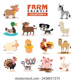 Set Of Various Farm Animals