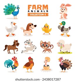 Set Of Various Farm Animals