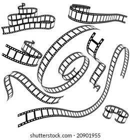 set of various film strips