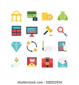 A set of various finance icons, eps 10, no transparencies