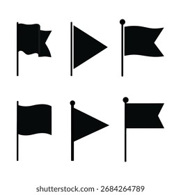 Set of Various Flag Icons in Different Shapes Vector