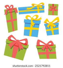 A set of various flat gift box illustration