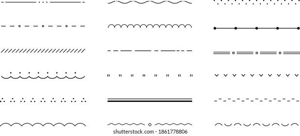 A set of various flat and simple lines