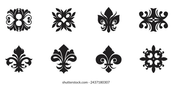 Set of various fleur de Lis symbols and graphics
