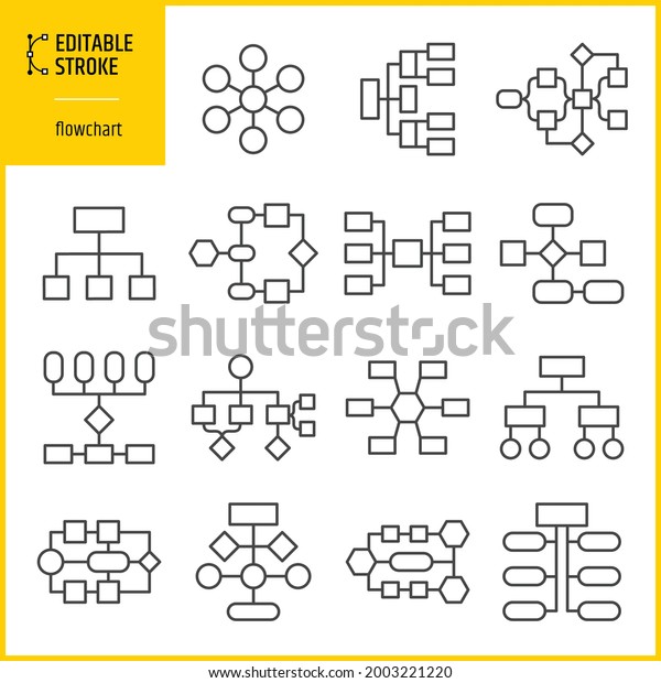 Set Various Flowcharts Schemes Diagrams Infographics Stock Vector ...