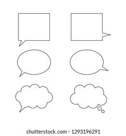 Set of various formal speech bubbles
