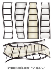 set of various forms of film strips on white for Your design. vector