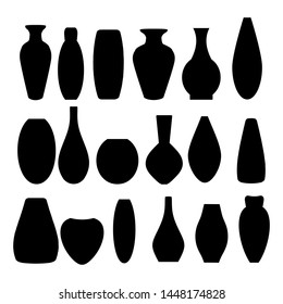 
Set of  various forms of vases .For interior decor of home or office,Isolated on white background.Vector icon collection.